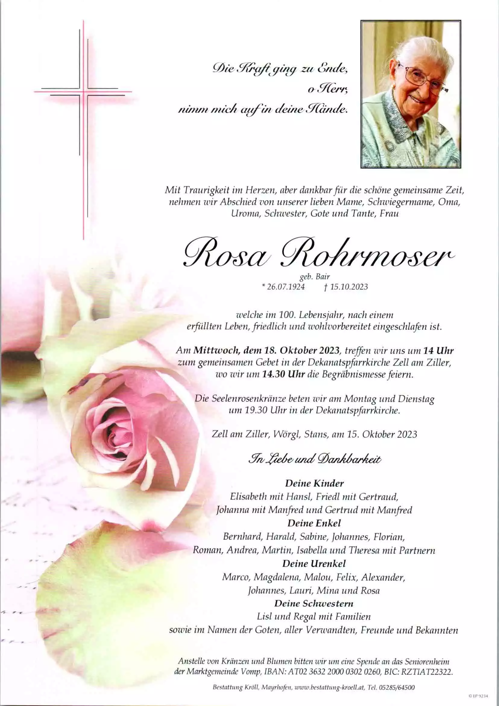 Parte von Rosa Rohrmoser